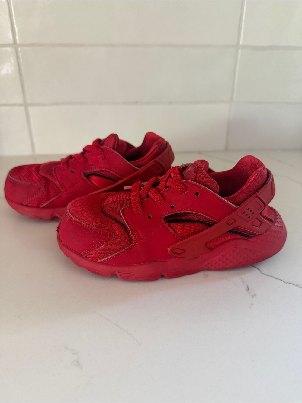 Kids Red Nike Huarache Sneakers - Comfortable Everyday Play Shoes